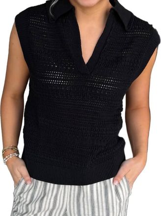 Dylan Womens Blair Polo Sweater In Black