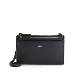 HUGO BOSS Womens Accessories Alyce Shoulder Bag in Black Leather - One Size