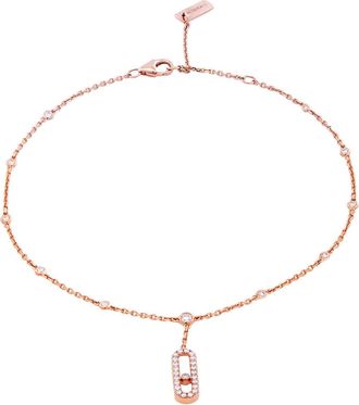 Messika Move Uno 18k Rose Gold Diamond Ankle Bracelet