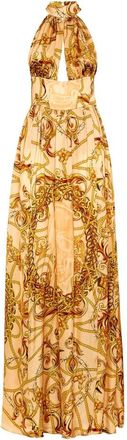 Philipp Plein Long Dress New Baroque - Dames - Avondkleed - Beige - XS - Kleedjes