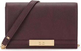 Elisabetta Franchi Tassen, Dames, Rood, ONE Size, Leer, Shoulder Bag met Groumette Ketting