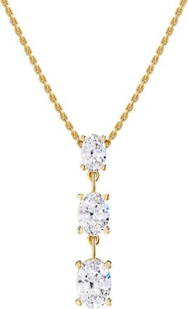 Diamond2Deal 14k Yellow Gold 2.20 Ct Oval Cut Lab Grown Diamond Pendant Necklace 18 Chain VVS-VS, E-F
