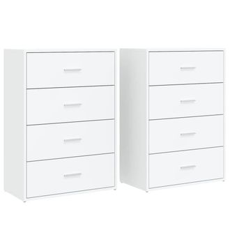 Berkfield Home Sideboards 2 pcs White 60x31x84 cm Engineered Wood | Size: 60 x 31 x 84 cm