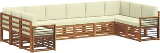 vidaXL Conjunto De Sof&aacute;s De Exterior 10 Uds. Natural Y Crema Vidaxl
