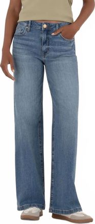 Kut from the Kloth Womens High Rise Wide Leg Clean Hem Jean In Ablaze