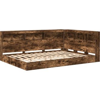 vidaXL Bookcase Bed Smoked oak 140 x 200 cm Engineered wood Vidaxl