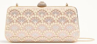 Valentino Garavani Minaudiere Valentino Garavani Carry Secrets In Raso Con Perle E Strass Donna SKIN/CRYSTAL UNI