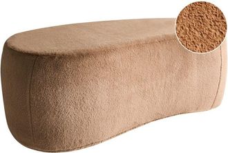 Beliani Pouffe BAYARD Faux Fur Light Brown