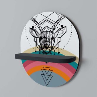 OEM Ciervo De Color Estante Ovalado Negro