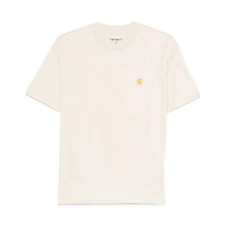 Carhartt Work in Progress Carhartt Wip, T-Shirts, female, Beige, Size: XS Logo Cotton T-Shirt