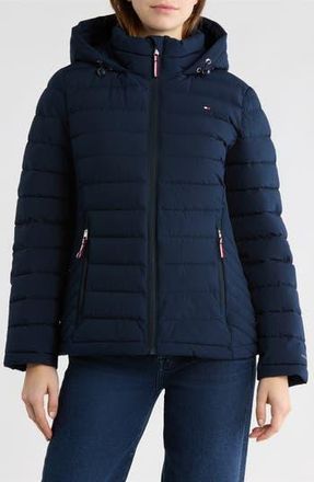 Tommy Hilfiger Stretch Water Resistant Quilted Jacket in Navy at Nordstrom Rack, Size X-Large