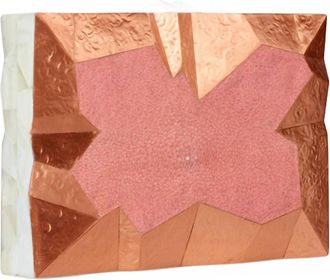 Emm Kuo Womens Abrolhos Clutch Bag In Rose Gold Brass