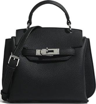 Generic Compatible For Bag Womens Crossbody Retro Lock Buckle Single Shoulder Diagonal(Black)