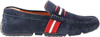 Bally Mens Pietro Driver Loafers In Navy, Brand Size 6 (US Size 7 EEE)