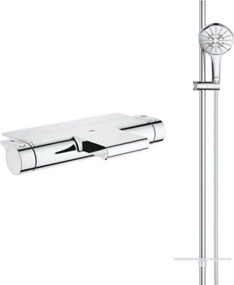 GROHE Grifo Termost&aacute;tico Para Ba&ntilde;era Con Repisa Grohtherm + Set De Ducha Rainshower - Grohe