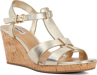 Dune London Ladies KASTRO Leather Cork Wedge Size UK 8 Casual Sandals
