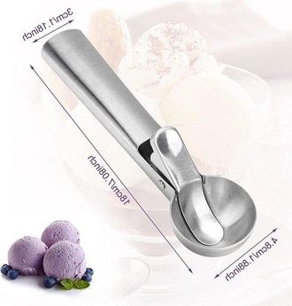 OEM Cuchara Para Helado De Acero Inoxidable Para Uso Profesional - Ideal Para Helado, Mel&oacute;n, Alb&oacute;ndigas - 18 X 4 X 3,5 Cm