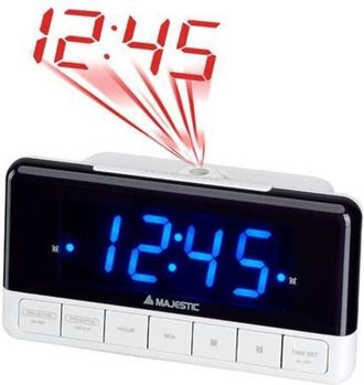 Majestic New Majestic Sve-337p Reloj Despertador Digital Negro, Blanco