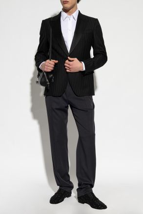 Dolce & Gabbana Wool Trousers, Mens, Black