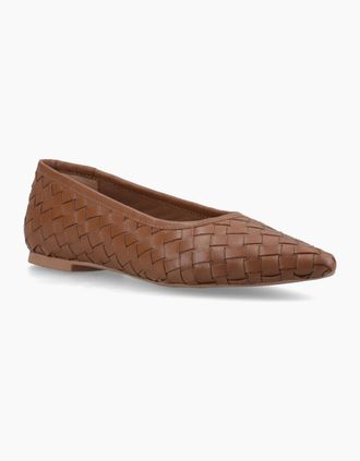 Hush Puppies Womens Darla Woven Womens Ballerinas - Brown - Size: 3