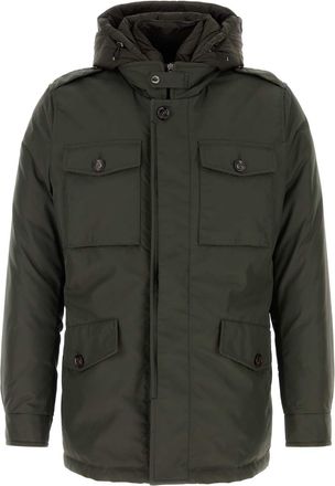 Moorer Dark Brown Polyester Down Jacket