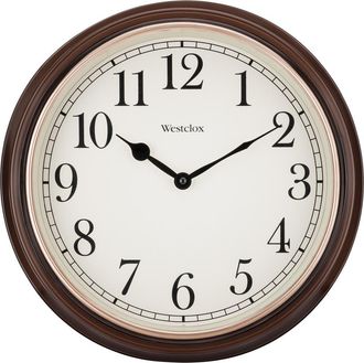 Westclox 15.5-Inch Woodgrain Wall Clock in Brown at Nordstrom Rack