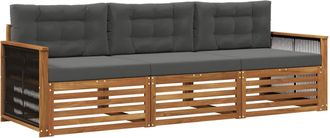 vidaXL Conjunto De Sof&aacute;s De Exterior 3 Uds. Natural Y Antracita Vidaxl