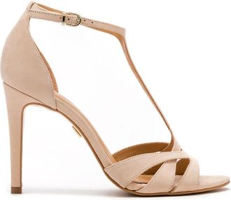 Kazar Dames beige sandalen - Dames - Sandalen met hakken - Beige - 36 EU - Leer - Schoenen