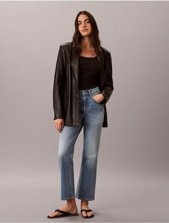 Calvin Klein Jeans Calvin Klein Womens High Rise Cropped Flared Jeans - Blue - 24