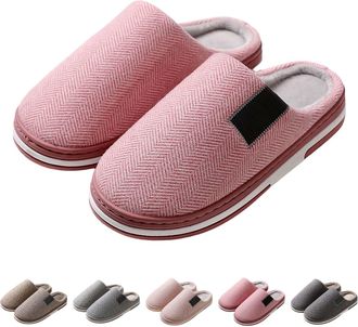 Generic Womens Memory Foam Slippers Cozy Brushed Jersey Breathable House Shoes Ladies Slippers Winter Warm Soft Comfy Memory Foam House Shoes with Anti-Skid S