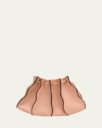 Ulla Johnson Adria Small Pleated Wave Leather Crossbody Bag