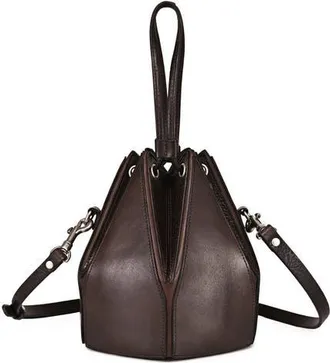OLD TREND Prism Small Convertible Leather Bucket Crossbody in Taupe at Nordstrom