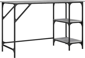 vidaXL Vidaxl - Escritorio metal y madera ingeniería gris Sonoma 120x50x75 cm
