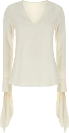 Givenchy Blouse met strikken in poplin en 4G-borduursel - Dames - Blouses - Wit - S - Overhemden