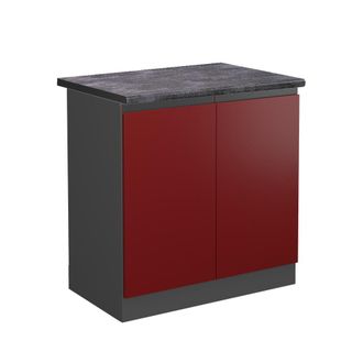 Vicco Armario Bajo Para Fregadero R-line, Rojo, 80 Cm, Et Antracita