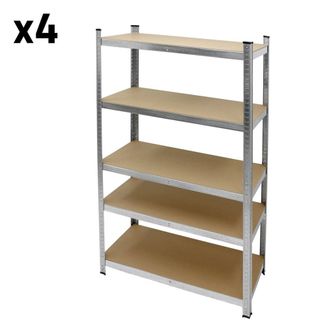 ECD Germany 4x estanter&iacute;as de taller metal galvanizado almacenamiento 750kg