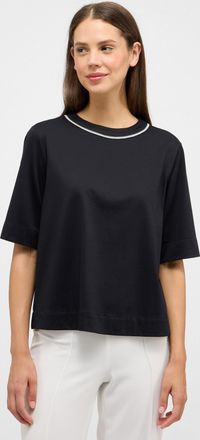 Eterna Schlupfbluse ETERNA LOOSE FIT, Damen, Gr. 40, schwarz, 58% Baumwolle, 42% Polyester, Blusen Schlupfbluse, EASY IRON (b&uuml;gelleicht)