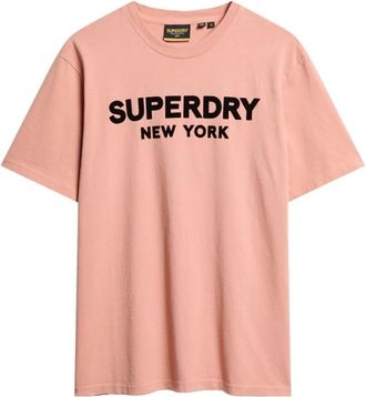 Superdry Bruine Katoenen Sport T-shirt Loose Fit - Heren - T-shirts - Bruin - XL - Katoen - Tops