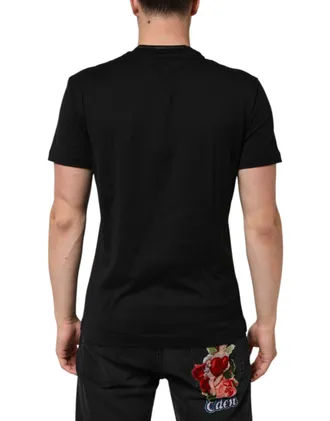 Dolce & Gabbana Embroidered DG Logo Pocket T-Shirt - Black