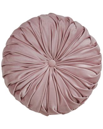 Saro Lifestyle Round Velvet Pintucked Pillow