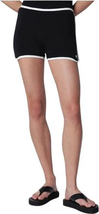 Courr&egrave;ges Contrast Trim Dolphin Shorts - Dames - Bermuda - Zwart - XS - Katoen - Korte Broeken
