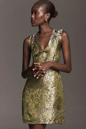 Maeve Sleeveless Brocade Shift Mini Dress