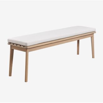 Sklum Panca 160 cm in legno di acacia e tessuto Kaela SKLUM