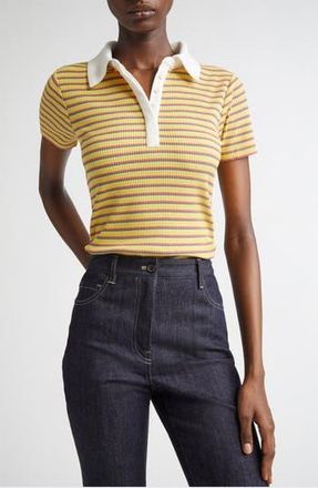Ramy Brook Avalon Polo Top in Lemon Drop Stripe Combo at Nordstrom Rack, Size Xx-Large