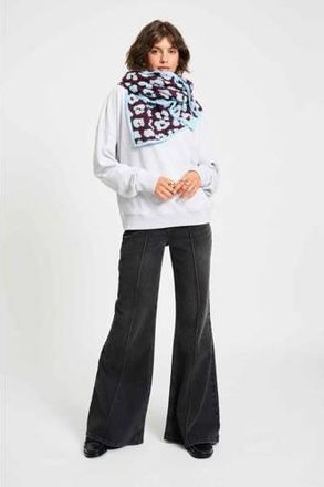 Pom Amsterdam sjaal Leopard bordeauxrood/lichtblauw