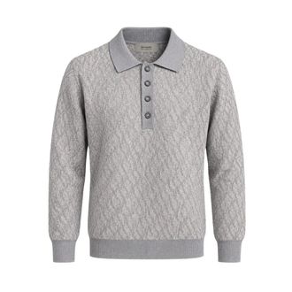 Ferrante Gebreide Polo - Heren - Tops - Grijs - Maat: XL Wol