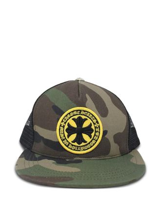 Chrome Hearts cross seal stamp trucker hat - men - Fabric - One Size - Green