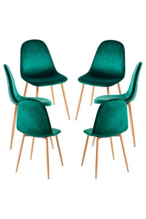 Regalos Miguel Regalos Miguel - Packs Sillas Comedor - Pack 6 Sillas Teok Terciopelo - Verde Oscuro