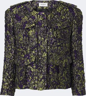 Balmain Cloqu&eacute; jacquard jacket