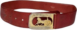 Celine Pre-owned Leather Belt - Dames - Vintage Accessoires - Rood - ONE Size - Leer - Vintage